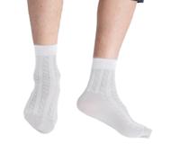 Limtula Eleganti Uomini Morbidi Calzini In Cotone Traspirante Resistente agli Odori Abito Formale Vestito Tubo Corto Caviglia Per Business Outfit Riunione Professionale, bianco, Taglia unica