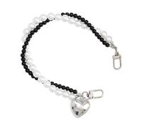 Limtula Estensore per tracolla con perle, ricambio per borse a tracolla, accessorio con perle, Grandi perline nere