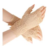 Limtula Guanti da sposa con copertura del polso a mezze dita dal design delicato in pizzo, perfetti per cerimonie all ' aperto in chiesa Guanti da sposa per la sposa