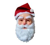 Limtula Maschera da Babbo Natale con cappello da Babbo Natale e barba Decorazioni per costumi natalizi Maschera a testa intera per la festa Natale per adulti