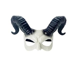 Limtula Maschera per viso Corno Corna capra Mostri Cosplay Costume Maschera Halloween Mascherata Corno Animali Teschio Copricapo Diavolo Corna capra Mostri Cosplay Costume Halloween faccia