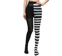 Limtula Natale Halloween Collant a Righe Colore a Contrasto Collant Elasticizzati a Tutta Lunghezza Leggings Calze Costume da Festa a Righe per Le Donne