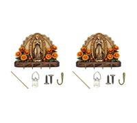 Limtula No More Lost Keys! Supporto da parete con ripiano decorativo in legno e 4 ganci robusti, porta chiavi per mensola di casa