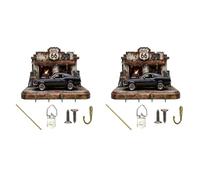 Limtula No More Lost Keys! Supporto da parete con ripiano decorativo in legno e 4 ganci robusti, porta chiavi per mensola di casa