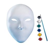 Limtula Nuo Operas Mask Diys Full Face MaskPlain White Blanks Paintable Mardi Gras Masquerades Party Paintable Mask with Pigment Drawing Brush