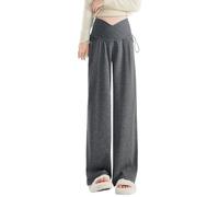 Limtula Pantaloni da gravidanza ad alta elasticità per la fase avanzata con vita regolabile Caratteristica Morbido tessuto traspirante per maternità Comfort Pantaloni premaman comodi, Grigio scuro, XL