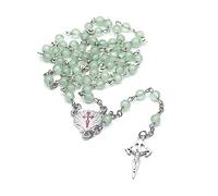 Limtula Perline Collane con croce Collane con ciondolo crocifisso cattolico Collane con rosario Gioielli religiosi Regalo per uomo Donna Collana con rosario per uomo