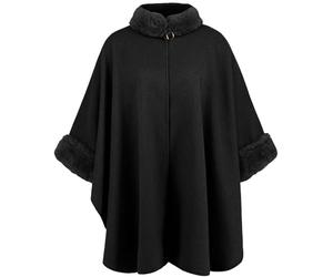 Limtula Ponchos Cappa Con Ponchos In Forma Vintage Con Polsini Da Colletto Peloso Per Donne Inverno Apertura Davanti A Baccoso Mantello Largo Cardigan Slavo Avvolgimento Da Elegante