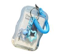 Limtula Porta carte con ciondolo a forma stella Buste protettive per carte Protezione sicurezza trasparente Buste credito trasparenti resistenti all ' acqua Copertine con bordo, Blue