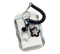 Limtula Porta carte con ciondolo a forma stella Buste protettive per carte Protezione sicurezza trasparente Buste credito trasparenti resistenti all ' acqua Copertine con bordo, Black