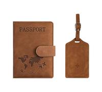 Limtula Porta passaporti Etichette per bagagli Viaggio Custodia per passaporti essenziale Portafoglio Custodia in pelle con blocco Internazionale Must Have a