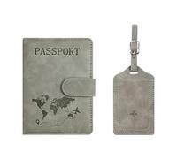 Limtula Porta passaporti Etichette per bagagli Viaggio Custodia per passaporti essenziale Portafoglio Custodia in pelle con blocco Internazionale Must Have a