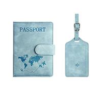 Limtula Porta passaporti Etichette per bagagli Viaggio Custodia per passaporti essenziale Portafoglio Custodia in pelle con blocco Internazionale Must Have a