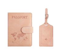 Limtula Porta passaporti Etichette per bagagli Viaggio Custodia per passaporti essenziale Portafoglio Custodia in pelle con blocco Internazionale Must Have a