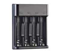 Limtula Ricarica USB Intelligente a 4 Slot per batterie Litio AA da 1, 5 V con spegnimento Automatico Ricarica Batteria USB