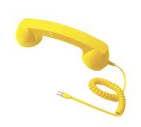 Limtula Ricevitore telefonico con Cavo Portatile Tipo C, Yellow | Impugnatura ergonomica, altoparlanti via cavo, tasto risposta per ufficio, casa, esterni, ricevitore portatile