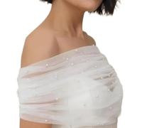 Limtula Scialle da sposa in rete con protezioni solari Caratteristica sciarpa avvolgente per le spalle regolabile e traspirante per ricevimenti formali Stola da sposa per cerimonia