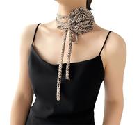 Limtula Sciarpa lunga da donna Sciarpe eleganti con collo a fiori punteggiato Fazzoletto da collo a righe regolabili Abito da Sciarpa da viaggio