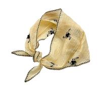 Limtula Sciarpa ricamata floreale compatta design pieghevole foulard multiuso avvolgere la testa piccola scialle o copertura del collo sciarpa triangolare copricapo