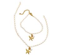Limtula Sea Star E Simulato Pearls Necklace E Bracciale Regolabile Gioielli Da Spiaggia Per La Spiaggia Accessori Accessori Pearls Collana