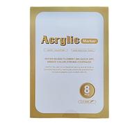 Limtula Set 9 pennarelli acrilici metallizzati in plastica, colore oro, argento, bianco, impermeabili, per evidenziare opere d ' arte a strati, notturno, evidenziatori metallici acrilici