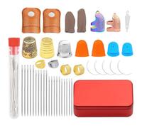 Limtula Set Aghi per Cucire ditale per Cucire, Punte delle Dita in Gomma Protezione ditale in Silicone per Monete in Pelle per Protezione delle Dita per trapuntatura