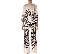 Limtula Set da 2 Top casual con spalle scoperte scavate e pantaloni lunghi 2023 Abito da pendolarismo primaverile Abiti con stampa ampia Top con spalle scoperte scavate alla con pantaloni lunghi