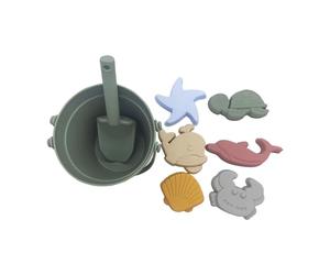 Limtula Set da Gioco da Spiaggia da 8 per Bambini Robusti Strumenti per la Sabbia in ABS, tra Cui Pala, Secchio e stampi Bambole Sabbia per Bambini all ' Aperto