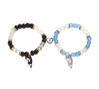 Limtula Set di 2 braccialetti con ciondoli a forma di gatto, con chiusura alla moda, lunghezza regolabile, accessori per feste, gioielli alla moda, Misura unica, come descritto