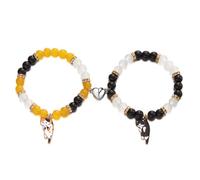 Limtula Set di 2 braccialetti con ciondoli a forma di gatto, con chiusura alla moda, lunghezza regolabile, accessori per feste, gioielli alla moda, Misura unica, come descritto