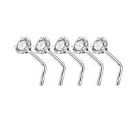 Limtula Set di 5 piercing al naso alla moda in lega a forma di L e cerchio con elegante CZ uso quotidiano casual comodo gioielli piercing per il corpo, Grande, come descritto, come descritto