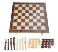 Limtula Set di scacchi e dama in legno Set di scacchi da viaggio Tavolo pieghevole portatile Set per principianti Facile da giocare Scacchiera in legno