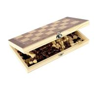 Limtula Set di scacchi e dama in legno Set di scacchi da viaggio Tavolo pieghevole portatile Set per principianti Facile da giocare Scacchiera in legno