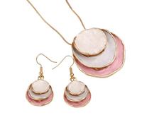 Limtula Set gioielli Gioielli per studenti Ciondolo con perline Adatto per l ' eleganza e la raffinatezza quotidiana Set collane con orecchini pendenti vintage