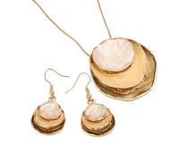 Limtula Set gioielli Gioielli per studenti Ciondolo con perline Adatto per l ' eleganza e la raffinatezza quotidiana Set collane con orecchini pendenti vintage