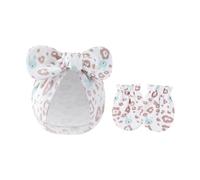Limtula Set Guanti per Cuffie in Cotone per Ragazzi e Ragazze Set 2 Guanti per Protezioni AntiGraffio e Cappello con Fiocco per Set Guanti per Cappelli per
