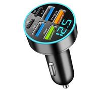 Limtula Soluzione Ricarica Rapida per Auto multiporta per Ricarica Intelligente da 66 W totali Adattatore rapido con Luce LED Rapida