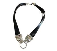 Limtula Stili Collana con ciondolo testa nei colori oro e argento Catena con ciondolo animale gotico per donna e uomo Collana con ciondolo leopardo vintage