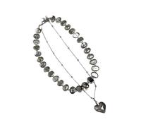 Limtula Stili francesi Doppi fili Collana irregolare a forma cuore Lunghezza regolabile Catena clavicola Gioielli Ciondolo cuore asimmetrico unico