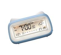 Limtula Sveglia a forma gatto con display della temperatura touch control, lampada notturna a scarsa illuminazione e orologio con pannello touch multifunzione dal design ABS a prova bambino