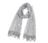 Limtula Veli classici in pizzo con fiori in stile latino, scialle per la testa, copertura da sposa, per eventi formali, eventi formali, grigio, Taglia unica