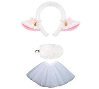 Limtula Vestito da gioco ruolo da pecora, pecora, fascia, gonna, agnello, animale, costume, accessori per bambini, donne, ragazza, gioco ruolo Halloween, morbido tessuto per capelli, A