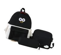 Limtula Zaini per ragazze per la scuola con borsa a tracolla astucci per matite belle borse per libri scuola borse da viaggio zaino per donna zaino scuola con tracolla, Nero Tre Pezzi Se