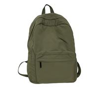 Limtula Zaino per la scuola in nylon colorato con texture lavata, stile retrò, per lo studio, essenziale per adolescenti, ragazzi e ragazze, borsa per libri pieghettata, Verde