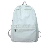 Limtula Zaino per la scuola in nylon colorato con texture lavata, stile retrò, per lo studio, essenziale per adolescenti, ragazzi e ragazze, borsa per libri pieghettata, Blu