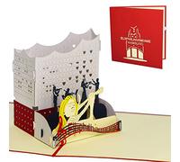 LIN 17385 3d pop up biglietti, con busta rosso
