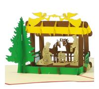 LIN 17586 - Biglietto di Natale pop-up per presepe, 3D [lingua tedesca]