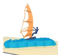 LIN - Pop Up 3D Biglietto d'auguri, Windsurf, (#108)