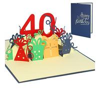 LIN - Pop Up 3D Biglietto di auguri, Buon compleanno 40 anni, (#19)