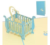 LIN - Pop Up 3D Biglietto di auguri, Lettino di un bambino, (#99)